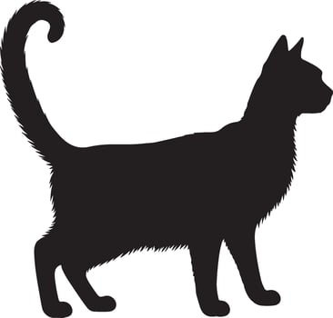 Balinese Cat solid black silhouette vector