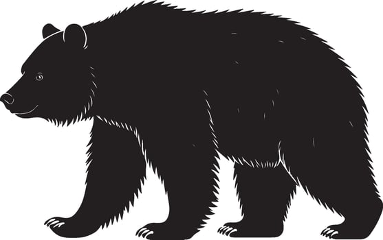 Andean Bear solid black silhouette vector