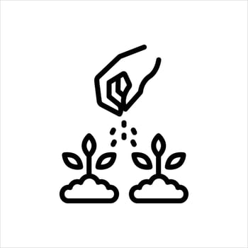 Black icon cultivate vector