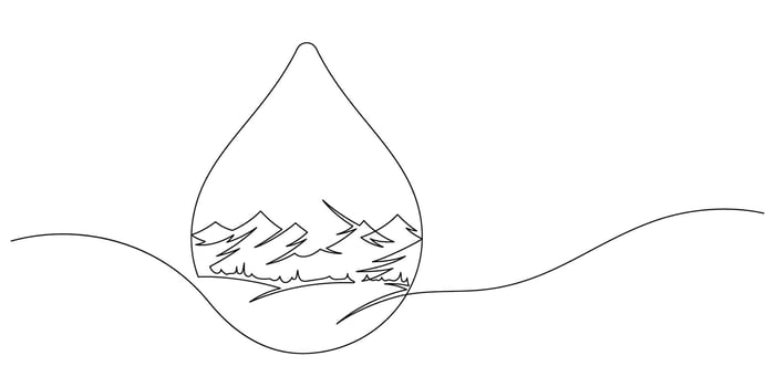 pure water and clean air natural healthy concept line art minimalism vector