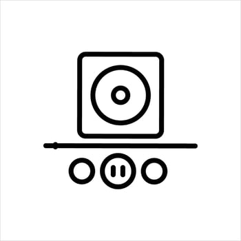 Black line icon pause vector