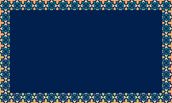 Geometric Islamic tile border with elegant boxed text center, aesthetic texture background vector