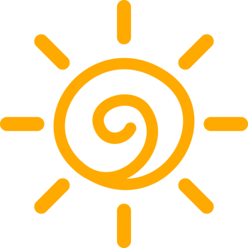 Yellow sun spiral circle png