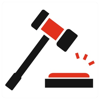 Business Law icon concept in red color vector
