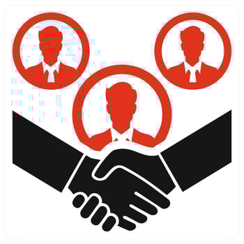 Broker Dealer icon concept in red color vector