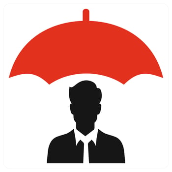 Business Protection icon concept in red color vector