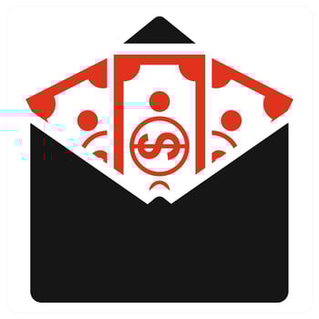 Cash icon concept in red color vector