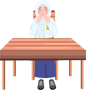 Junior High School Student Praying Before Study png