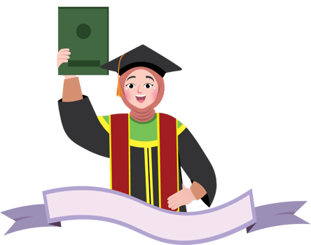 Graduation Banner Design with Celebration Elements png