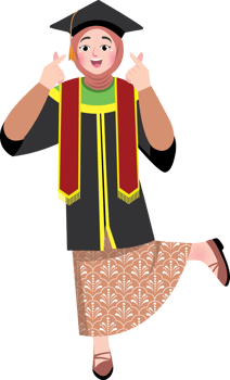 Cheerful Graduate Expressing Joy with Finger Heart Pose png
