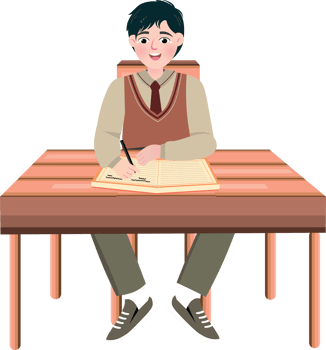 Focused Korean Teen Boy Preparing for Class png