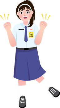 Energetic Junior High School Girl Showing Excited Expression png