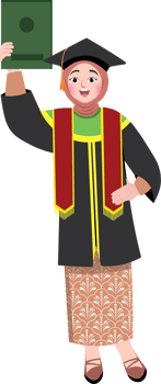 Young Woman in Graduation with Certificate png