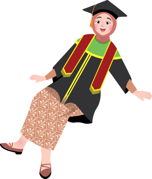 Joyful Graduate Girl in Relaxed Pose on Graduation Day png