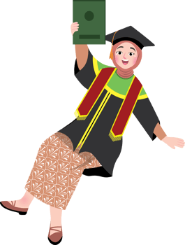 Happy Graduation Girl Sitting Casually in Viral Pose png