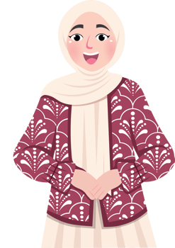 Elegant Muslim Girl in Batik Celebrating Cultural Heritage png