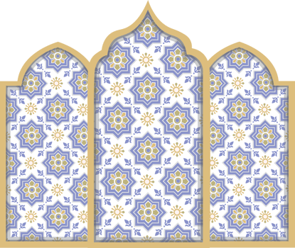 Moroccan Window Frame with Islamic Design for Holy Month png