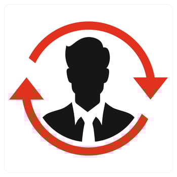 Customer Retention icon concept in red color vector
