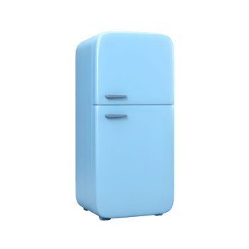 Stylish blue retro refrigerator for home kitchen or design project png