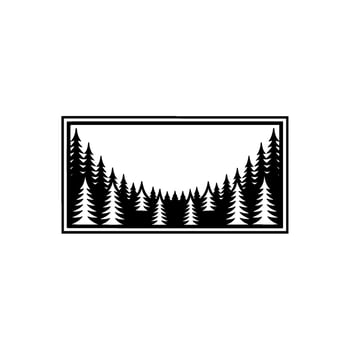 Minimalist Black White Forest Silhouette Frame vector