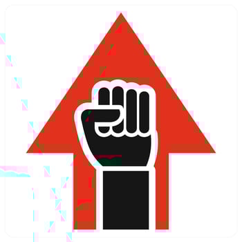 Empowering icon concept in red color vector
