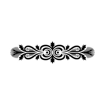 Elegant Black Floral Ornament on White, Background vector
