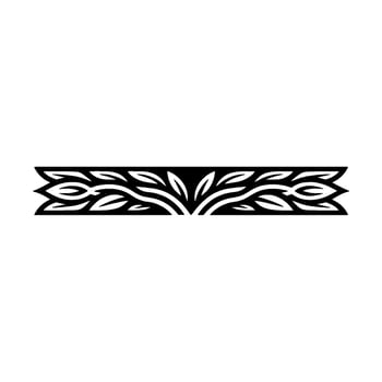 Minimalist Floral Ornament, Black White Border vector