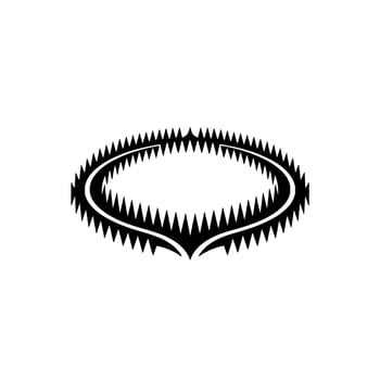 Minimalist Abstract Oval with Sharp Edges on White Background vector