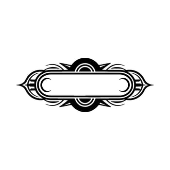 Art Deco Style Label or Banner Template - Black on White vector
