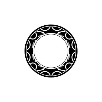 Minimalist Circular Ornament Black and White Geometric vector
