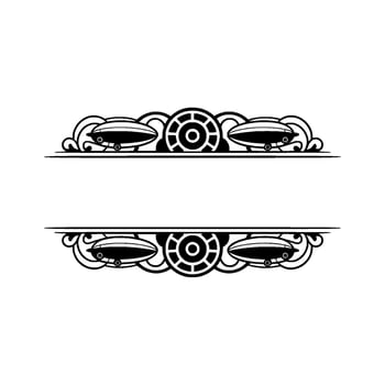 Steampunk Airship Frame - Ornamental for Elements vector