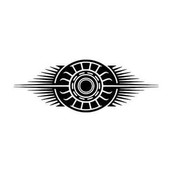 Geometric Abstract Symbol, Black and White, Art Deco Style vector