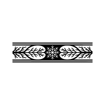 Elegant Snowflake Border in Black and White vector