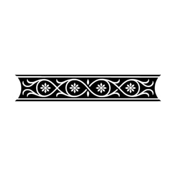 Elegant Black, White Floral- Border vector
