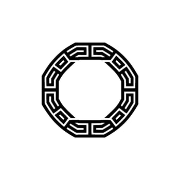 Geometric Black White Ouroboros-Like Emblem vector