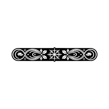 Elegant Winter Border Silver Snowflake Floral Ornament vector