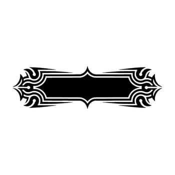 Elegant Black Ornate Banner on White, Minimalist vector