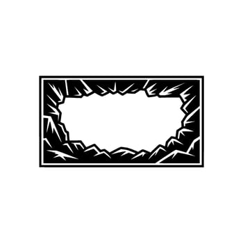 Abstract Mountain Frame Black and White Minimalist Element vector