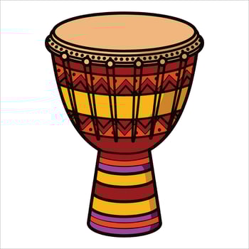 African djembe drum illustration. Traditional percussion instrument for music and cultural themes. vector