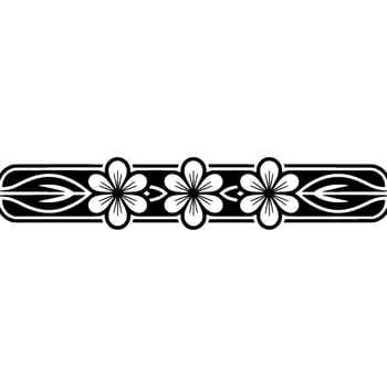 Floral Border Black and White Floral Pattern vector