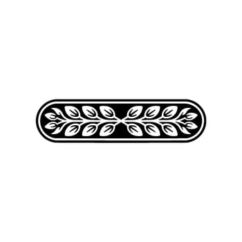 Elegant Floral Ornament - Black and White Decorative Element vector