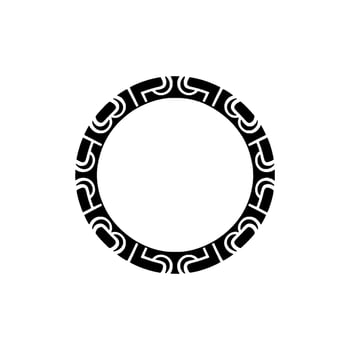 Black Geometric Border Circle on White Background vector