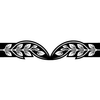 Elegant Leafy Border in Black, White, and Gray. Decorative Floral Element vector