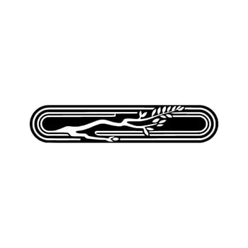 Minimalist Black White Branch Emblem vector