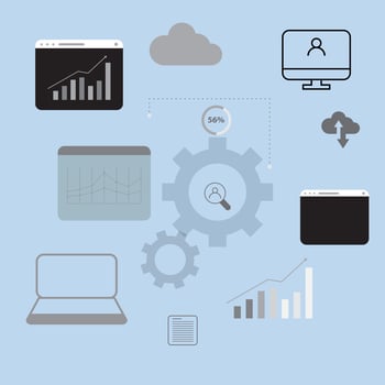 Data analysis tools and graphs vector