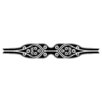 Elegant Floral Ornament, Black and White - Blossoms vector