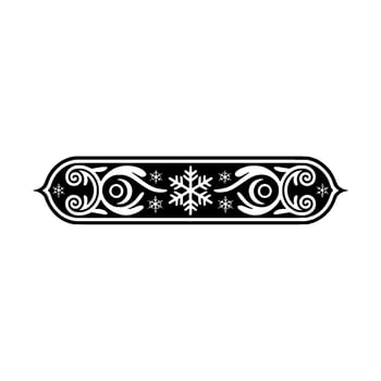 Elegant Snowflake Ornament Border, Winter Decorative Illustration vector