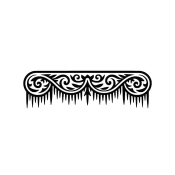 Ornamental Icicle Edge Elegant Black and White Winter vector