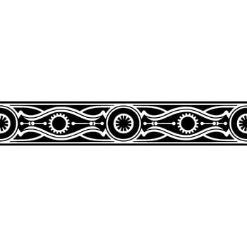 Black and White Ornamental Border, Geometric Pattern - Ornament vector