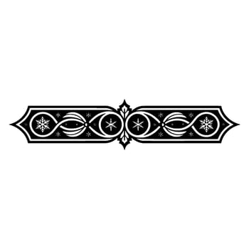 Elegant Black and White Winter Border Ornament - Decorative vector